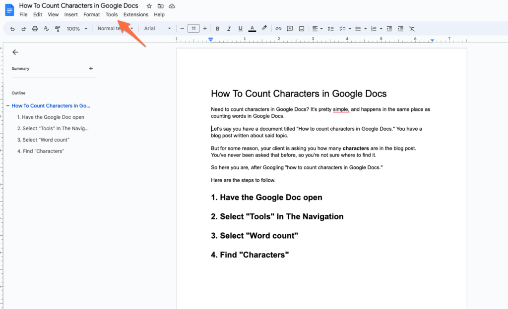 How to do a character count in Google Sheets